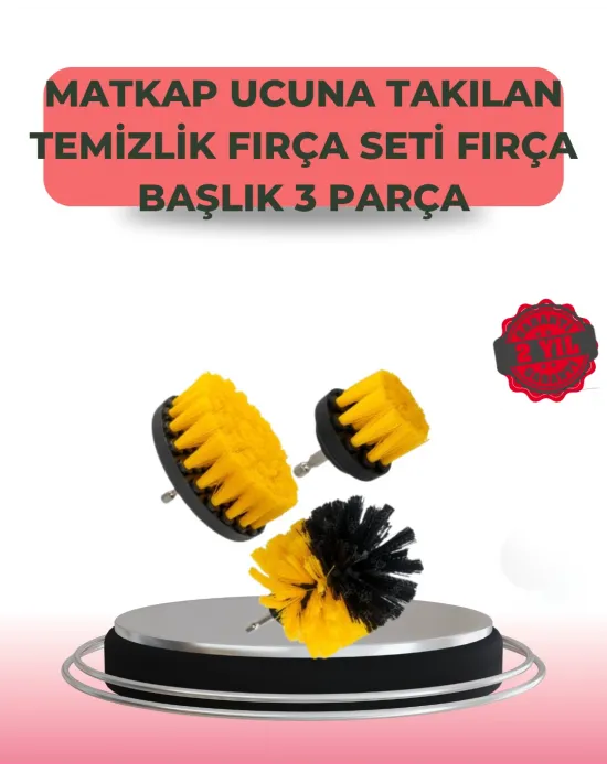 3 Parça Matkap Ucu Temizlik Fırçası Dayanıklı Naylon Kıllı