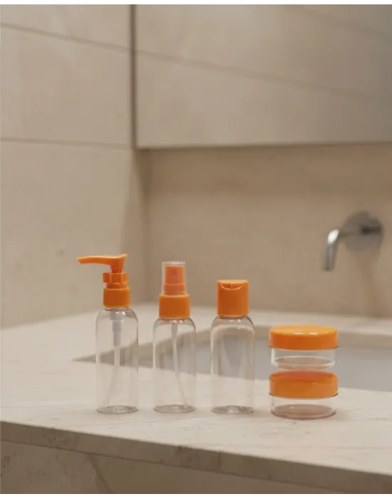 30 Ml 5’li Seyahat Şişesi Seti Çantalı Kozmetik Organizer