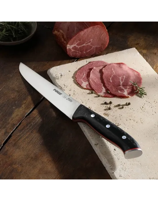 32103 Elite Kurban, Kasap Bıçağı 19 Cm - Kahverengi Perçinli Kompozit Sap