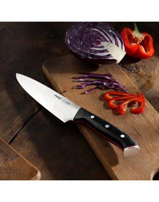 32160 Elite Şef Bıçağı 19 Cm - Perçinli Kahverengi Kompozit Sap