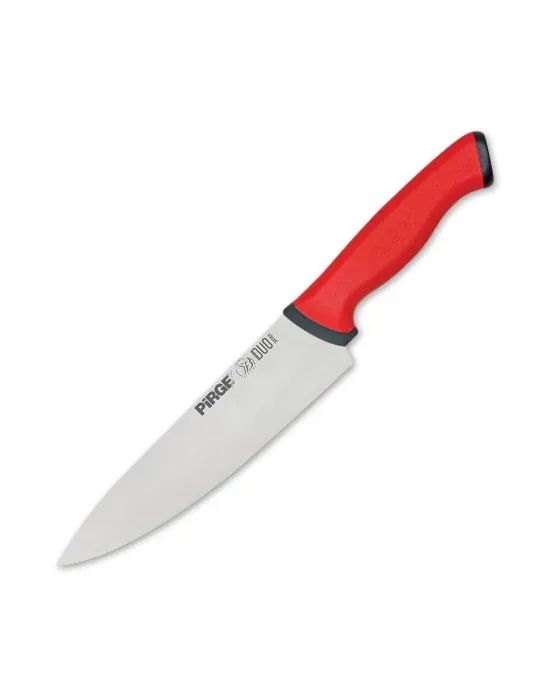34161 Duo Şef Bıçağı 21 Cm - Kırmızı Kaymaz Sap