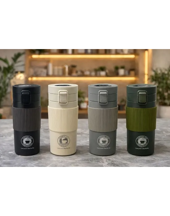 350 Ml Paslanmaz Çelik Termos Dereceli Mug - Sızdırmaz Kapaklı Çift Katmanlı Dereceli Termos  Alk4626