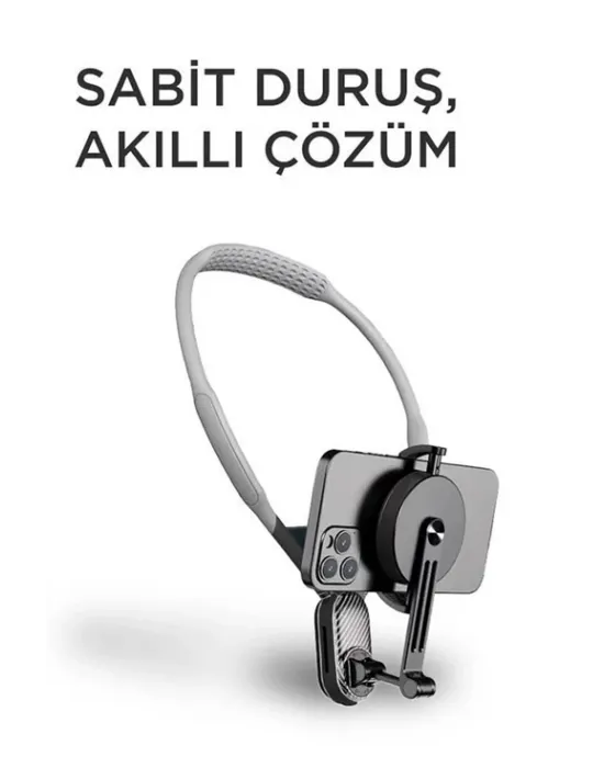 360 Derece Ayarlanabilir Boyun Askılı Manyetik Telefon Tutucu