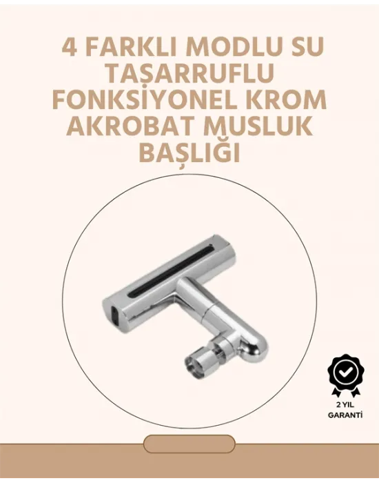 360° Dönüşlü Su Akışı Başlığı | 4ü 1 Arada Kullanım