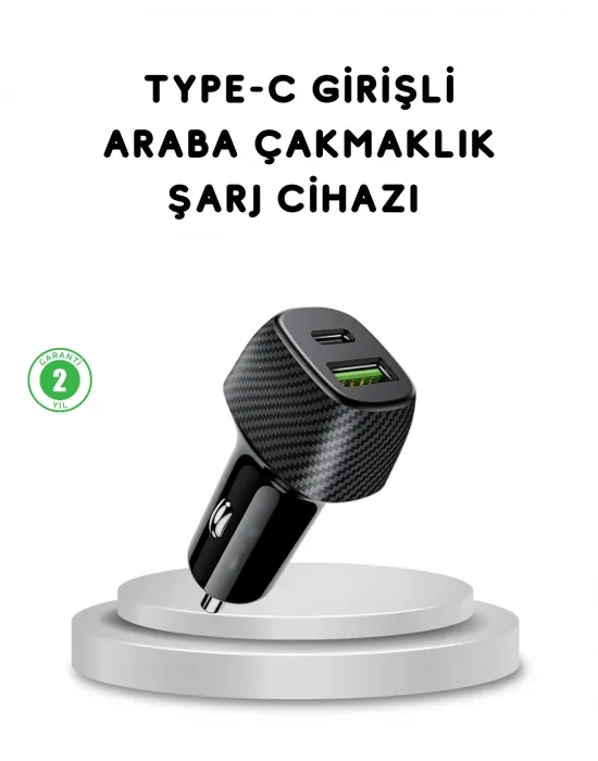 38w Araç Şarj Cihazı Type-c Pd Usb Hızlı Şarj Çift Port