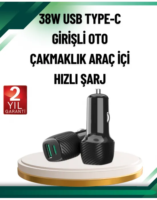 3a Güç Kapasiteli Usb & Type-c Çakmaklık Şarj Adaptörü