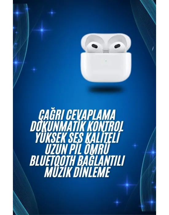3.nesil İos Android Uyumlu Bluetooth 5.0 Beyaz Çağrı Cevaplama