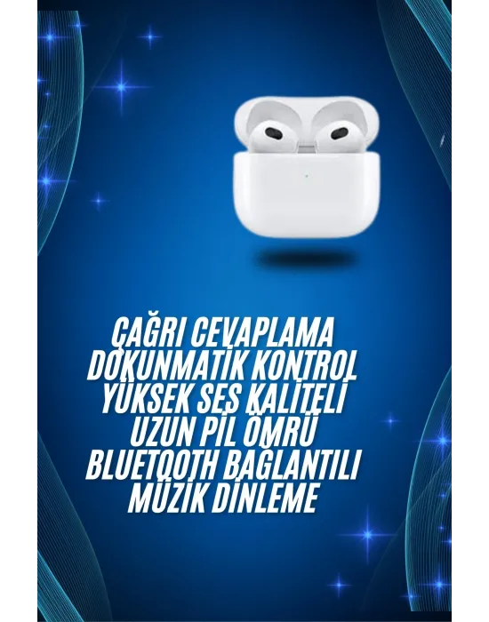 3.nesil İos Android Uyumlu Bluetooth 5.0 Beyaz Çağrı Cevaplama
