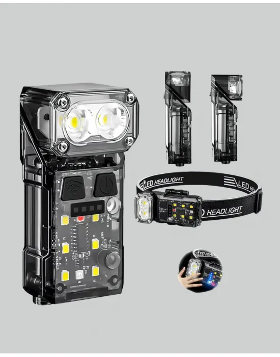 3’ü 1 Arada Led Far Şarj Edilebilir Sensörlü Manyetik 10 Saat Kullanım
