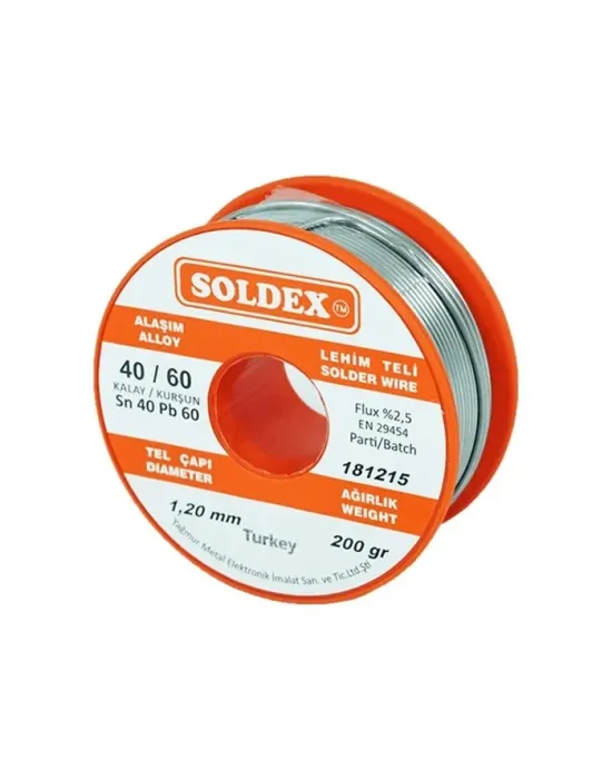 40-60 Lehim Teli 200 Gr 1.6 Mm- Sn:40 / Pb:60