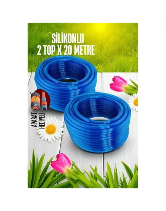 40 Metre Silikonlu Bahçe Hortumu Sulama Aparatı HEDİYELİ 712343