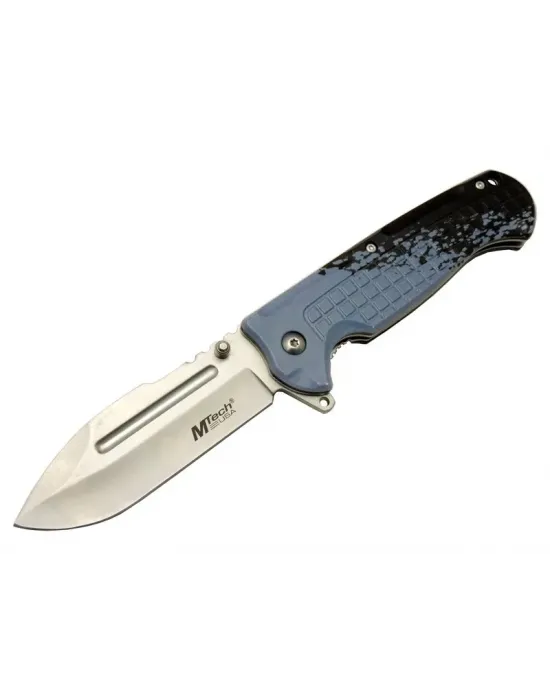 4281 Mavi Kamp Çakı 21cm - Yarı Otomatik, Kemerlikli, Oluklu