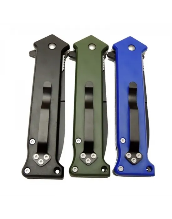 4352 Mavi Bas - Çek Kamp Çakı 20cm- Otomatik, Kemerlikli