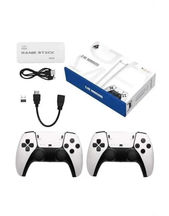 4k Hd Görüntü Kaliteli Retro Game Stick 20000 Oyunlu Çift Kollu Beyaz Game Stick