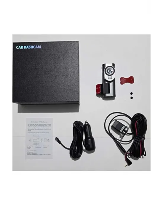 4k Wifi Çift Kameralı Araç Kamerası Gece Görüşlü G-sensörlü Dash Cam 170 Derece