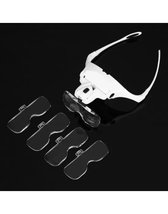 5 Lens 1.0x3.5x, 2led Işıklı  Ile Ayarlanabilir Gözlük Büyüteç9892b2
