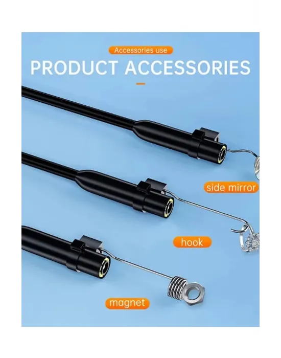 5 Metre Endoskop Yılan Video Kamera Ios Ve Android Uyumlu Led’li 8 Mm Sert Kablo 2mp