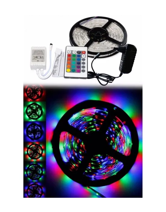 5 Metre Rgb Şerit Led Seti-iç Ve Dış Mekan Silikonlu-tak Çalıştır