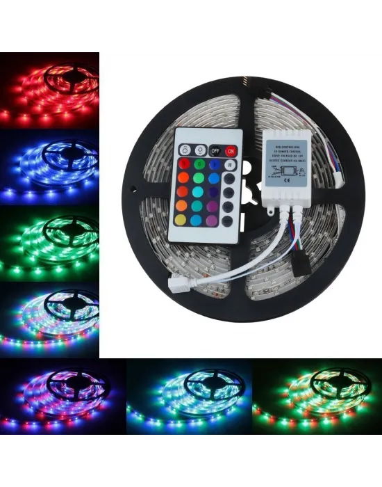5 Metre Rgb Şerit Led Seti-iç Ve Dış Mekan Silikonlu-tak Çalıştır