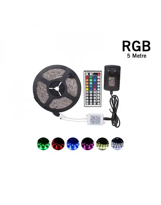 5 Metre Rgb Şerit Led Seti-iç Ve Dış Mekan Silikonlu-tak Çalıştır