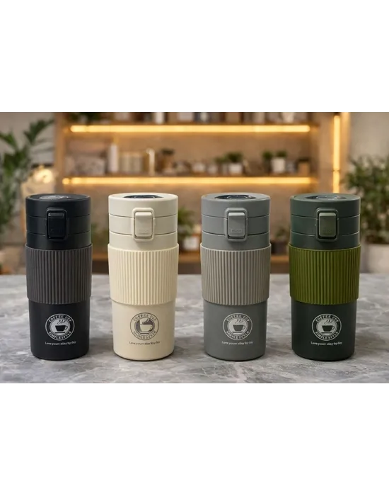 500 Ml Paslanmaz Çelik Termos Dereceli Mug - Sızdırmaz Kapaklı Çift Katmanlı Dereceli Termos  Alk4627