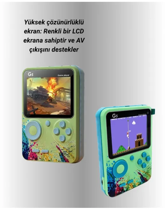 500 Oyun Hafızalı G5 Game Box – Renkli Lcd Ekranlı