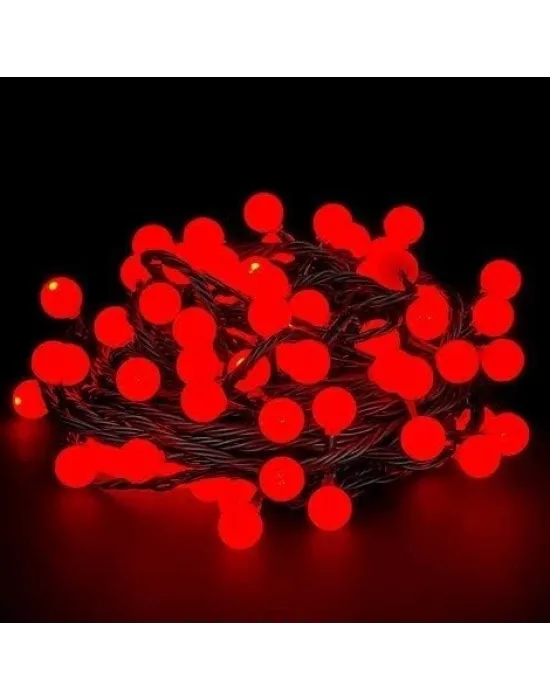 5m 28 Led Kırmızı Işık Siyah Kablo Fişli Eklemeli Mz-18-18