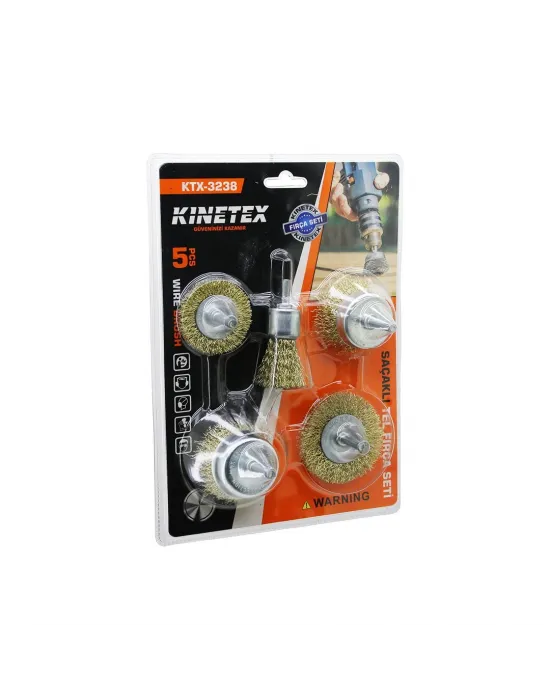 5pcs Saçaklı Çelik Tel - Çanak Fırça Seti Ktx-3238