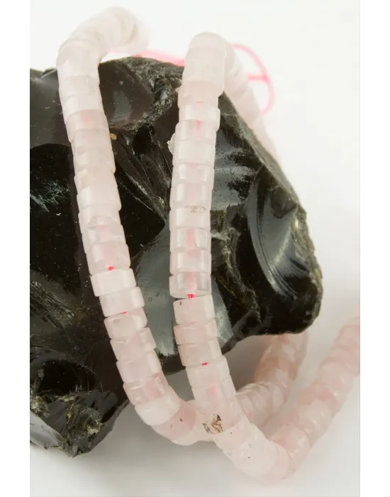 6 mm Disk Pembe Kuvars Taşı