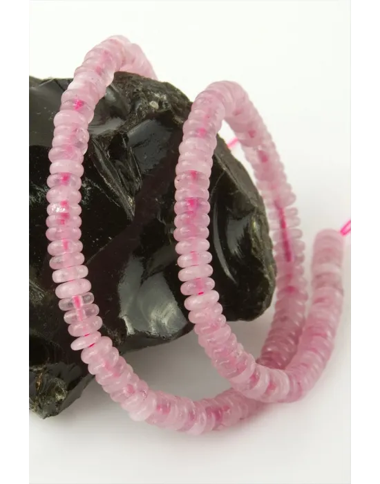 6 mm Rondela Pembe Kuvars Taşı