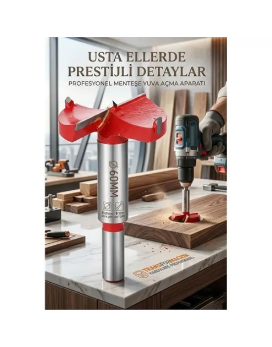 60 MM Ahşap Menteşe Yuvar Teri Açma Ahşap Delme Matkap Ucu 1 cm Şaft 722979