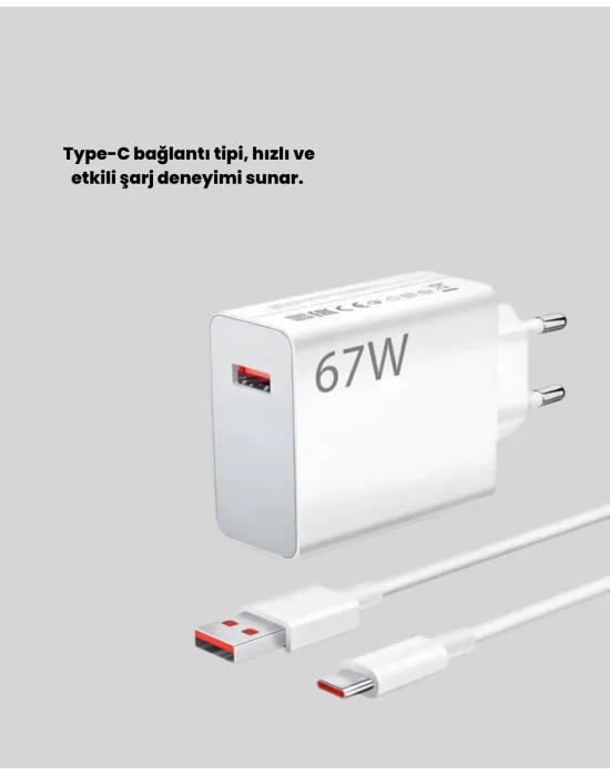 67 Watt Type C Hızlı Şarj Başlık Xiaomi Black Shark Uyumlu