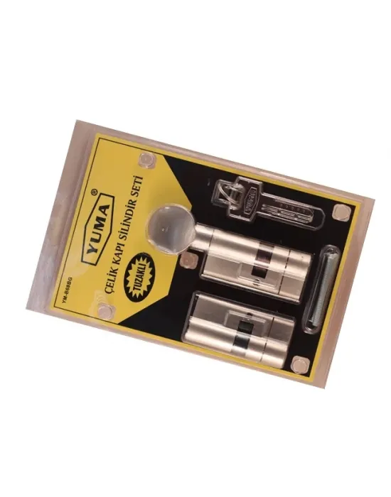 68mm Mandallı Çelik Kapı Tuzaklı Barel Seti - Saten