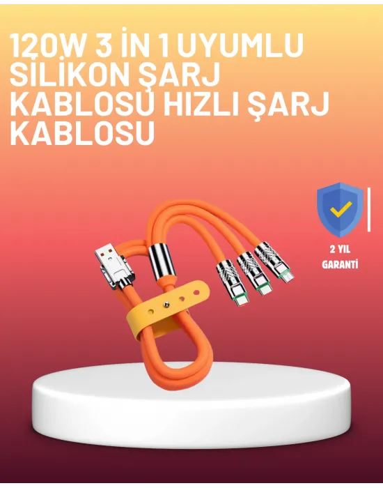 Çinko Alaşımlı Uçlu 120 w Şarj Kablosu – Dolaşmaya Dayanıklı 1,2 m Usb Kablo
