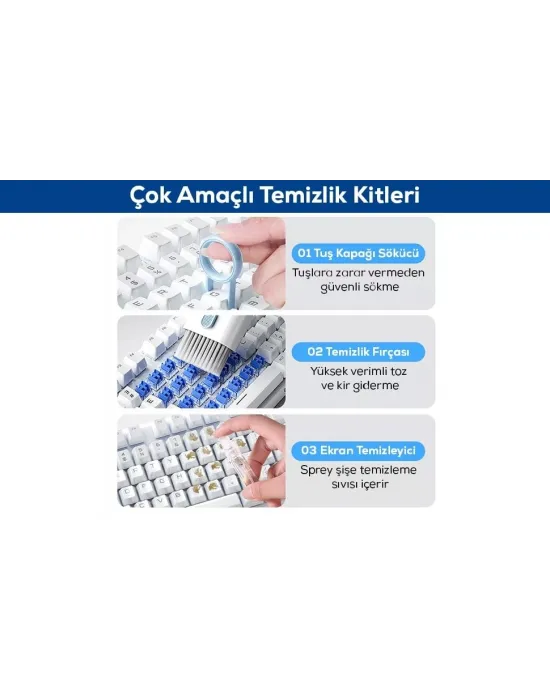7 Parça Klavye Ve Kulaklık Temizleme Fırça Seti