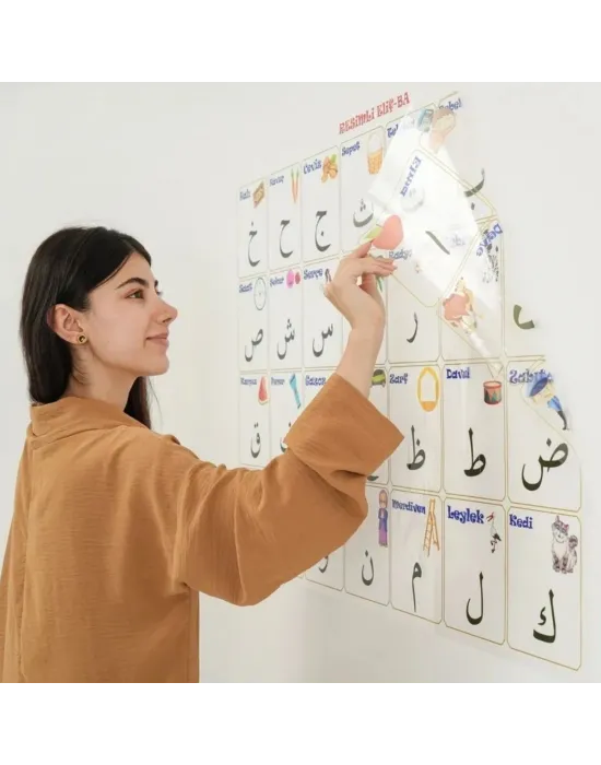 70x100 Cm Statik Kağıt Elif-ba Öğrenme Tahtası