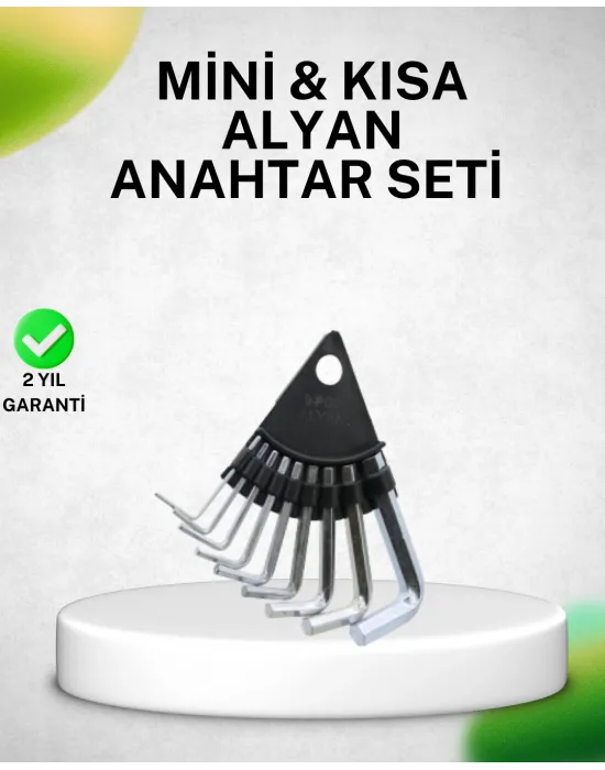 9 Parça Alyan Anahtar Seti Isıl İşlem Görmüş Dayanıklı Çelik