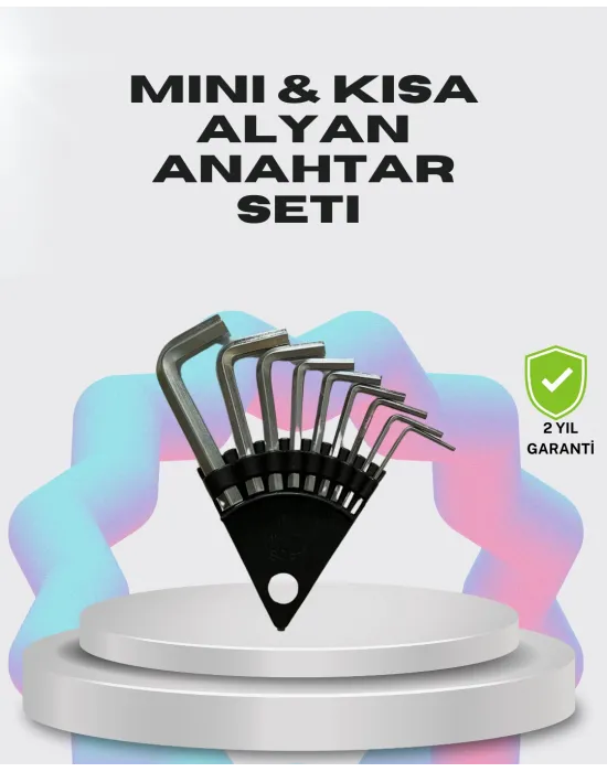 9 Parça Kısa Tip Alyan Seti Isıl İşlemli Profesyonel Kullanım