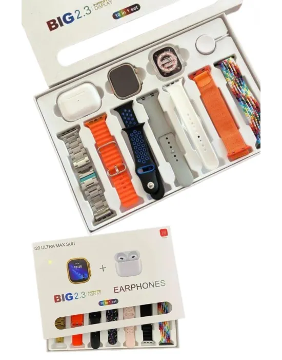 9 Ultra Akıllı Saat 49mm 2inç Ekran 7 Kordonlu Ve Bluetooth Kulaklık