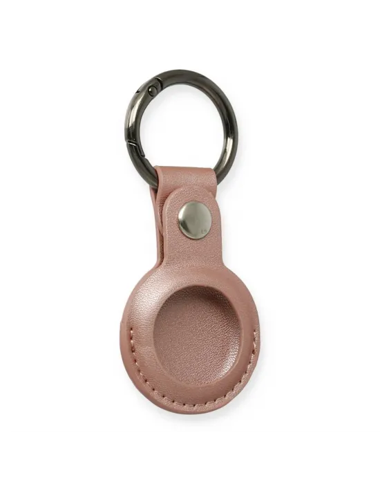 Airtag Anahtarlık Deri Kılıf - Rose Gold