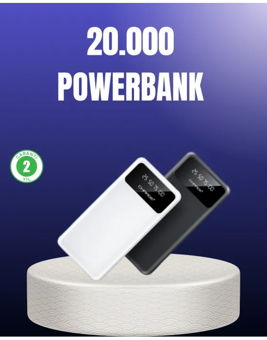 Akıllı Lcd Ekranlı 20.000mah Powerbank Pd + Usb + Type-c