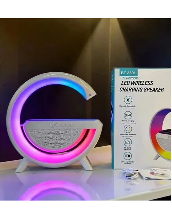 Akıllı Masa Lambası Hoparlör Led Işık & Kablosuz Şarj Alk2289