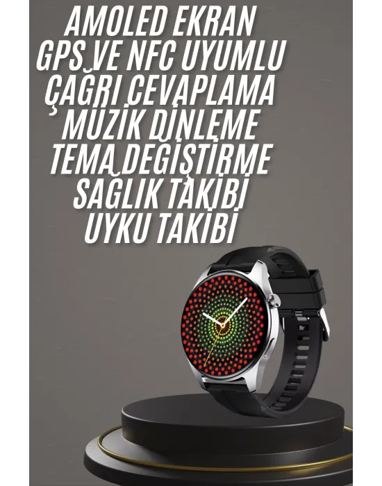 Akıllı Saat 1.5 Inç Amoled Ekran Çift Kordonlu Gps Nfc Uyumlu