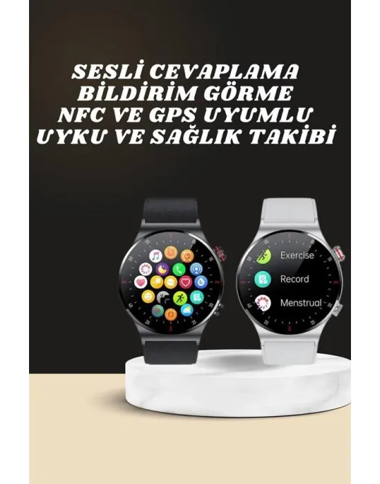 Akıllı Saat Amoled Ekran Bluetooth Bağlantılı Sesli Görüşme Nabız Ölçer