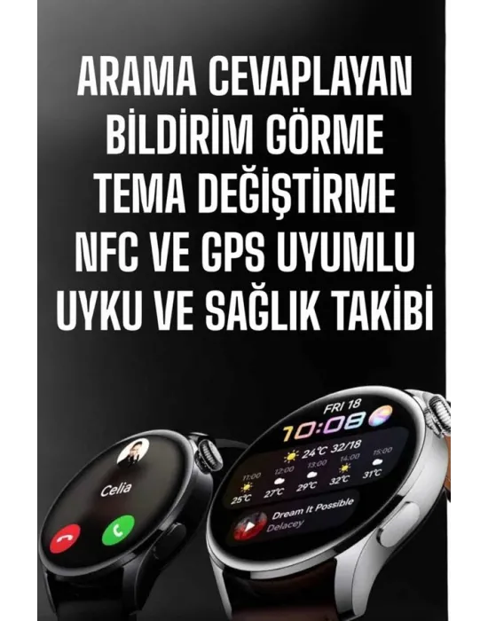 Akıllı Saat Bildirim Görme Amoled Ekran Gps Uyumlu Sesli Görüşme