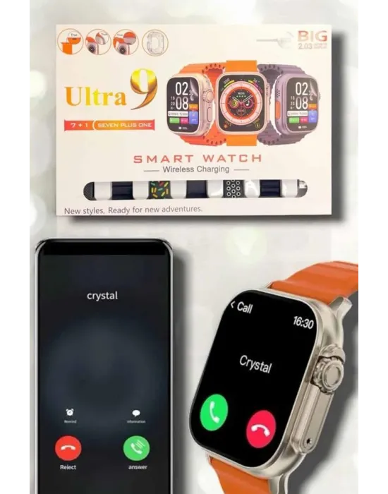 Akıllı Saat Bluetooth Bağlantılı 2.09 İnç Hd Ekran Ve Çok Yönlü Sağlık Takibi