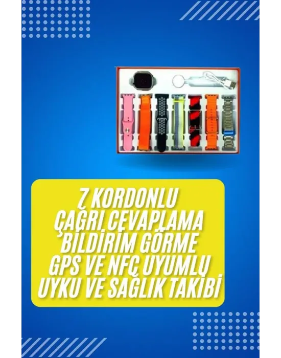 Akıllı Saat Çağrı Cevaplayabilen Unısex 7 Kordonlu Müzik Dinleme