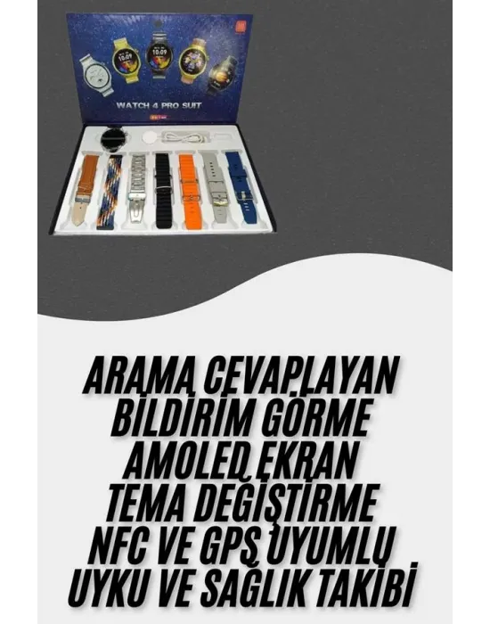 Akıllı Saat Çoklu Kordon Seçenekli Dokunmatik Ekran Nabız Sensörlü