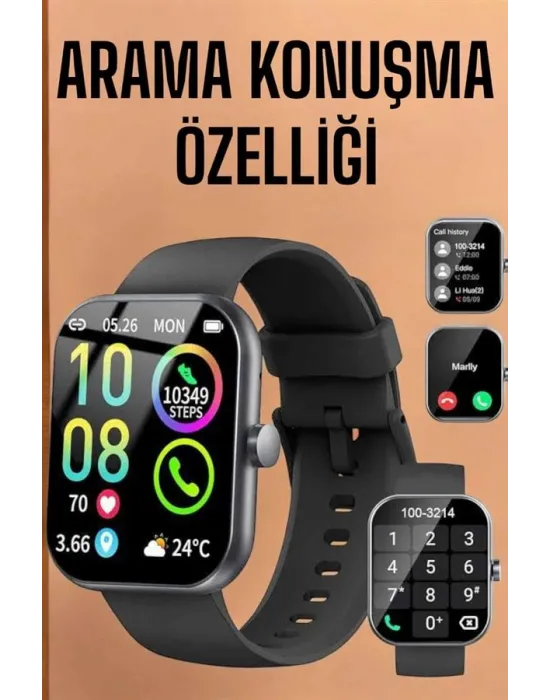 Akıllı Saat Tema Değiştirme Bluetooth Bağlantılı Arama Cevaplayan