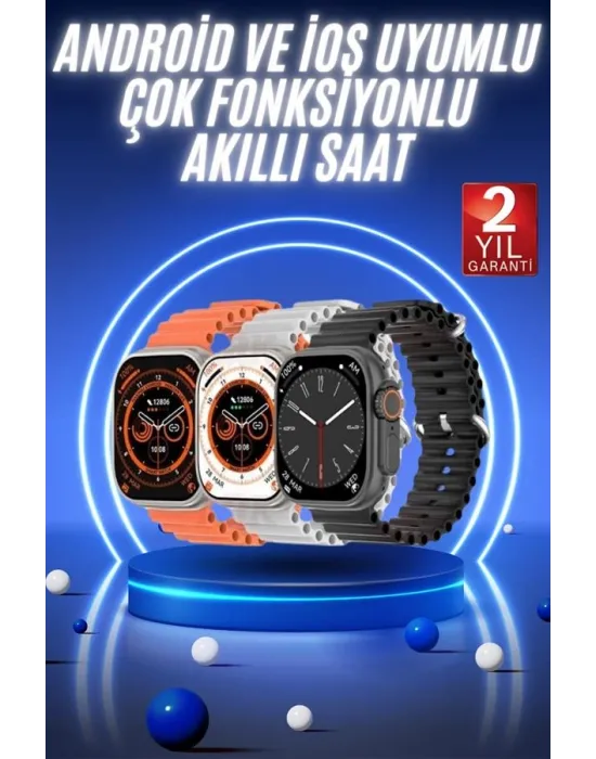 Akıllı Saat Ultra Android & İos Uyumlu Arama Bildirim Özellikli